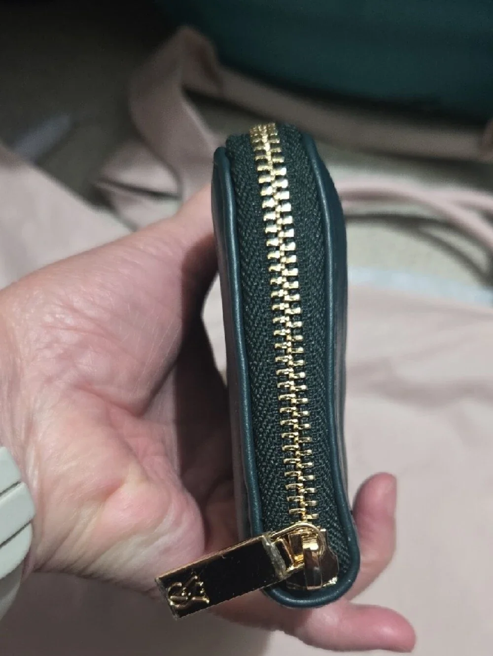 Victoria's Secret Zip-Around Quilted Wallet in Dark Teal - Picture 4 of 16
